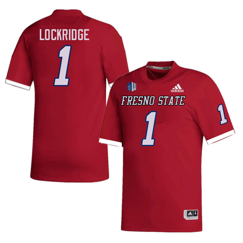 Men #1 Cam Lockridge Fresno State Bulldogs College Football Jerseys Stitched-Red
